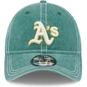 grune-verstellbare-curved-cap-9twenty-washed-contrast-der-oakland-athletics-mlb-von-new-era
