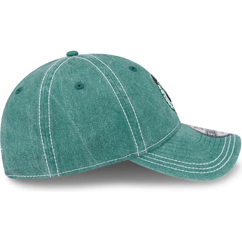 grune-verstellbare-curved-cap-9twenty-washed-contrast-der-boston-celtics-nba-von-new-era