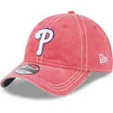 new-era-curved-brim-9twenty-washed-contrast-philadelphia-phillies-mlb-pink-adjustable-cap