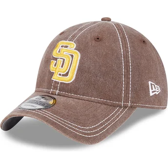 Regulowana brązowa czapka z zakrzywionym daszkiem 9TWENTY Washed Contrast San Diego Padres MLB od New Era