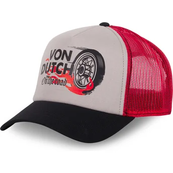 Von Dutch CREW21 Grey, Red and Black Trucker Hat