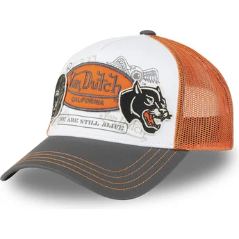 Von Dutch Trucker Cap Weiß, Orange und Grau PATCHES06