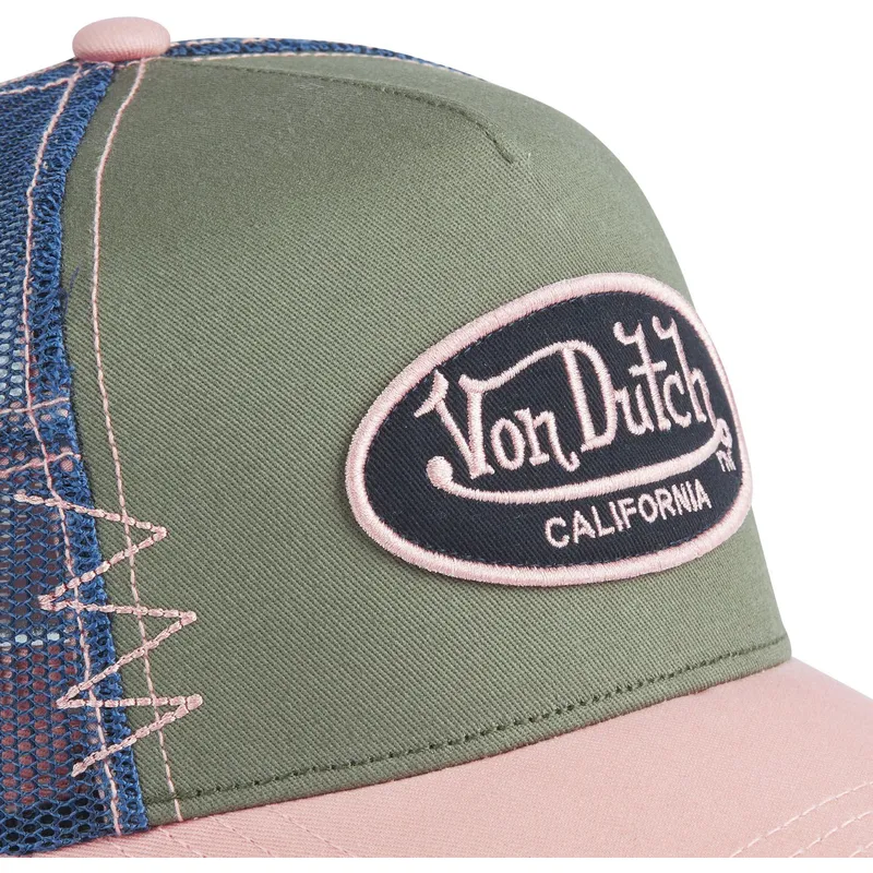 truckerkeps-gron-bla-och-rosa-used-03-fran-von-dutch