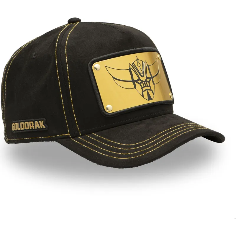 schwarze-gebogene-snapback-kappe-robot-grendizer-gol5-gre-von-capslab