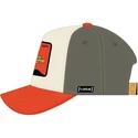 beige-und-orange-gebogene-snapback-kappe-daffy-duck-loo11-daf-looney-tunes-von-capslab