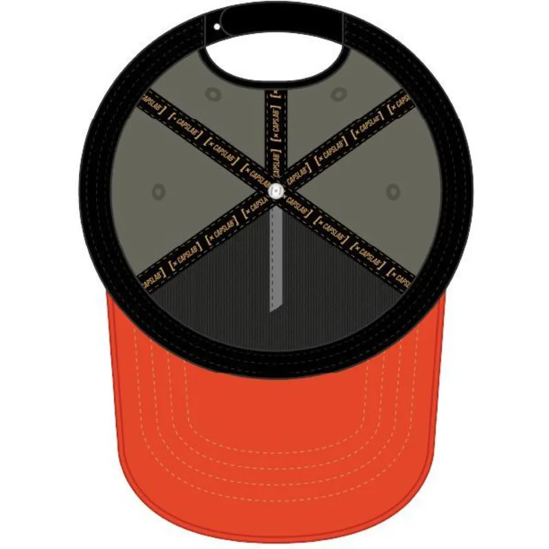 beige-und-orange-gebogene-snapback-kappe-daffy-duck-loo11-daf-looney-tunes-von-capslab