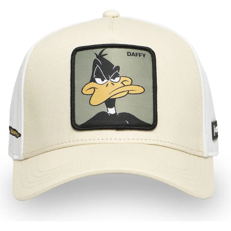 bezowo-biala-zakrzywiona-czapka-snapback-kaczor-daffy-loo11-daf2-looney-tunes-od-capslab