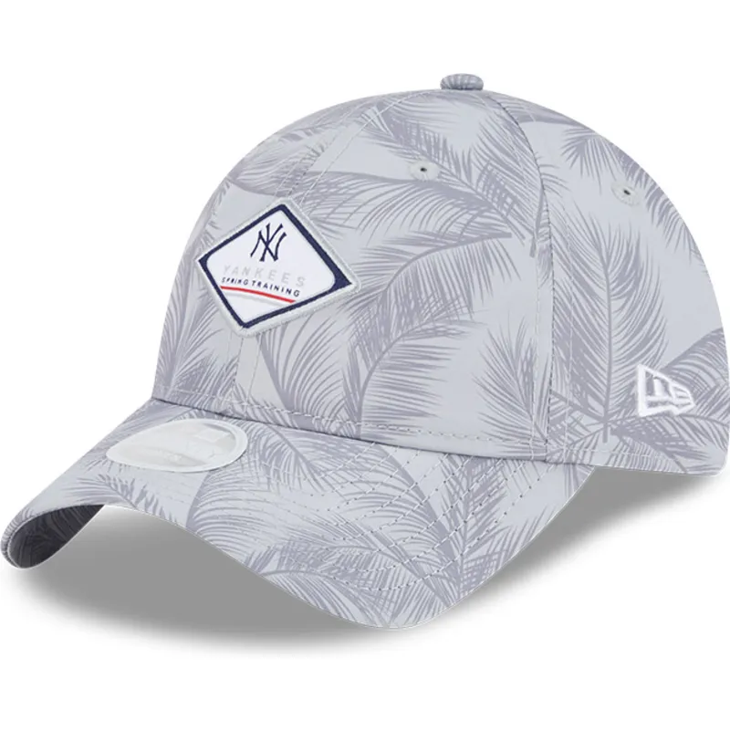 cap-izliekta-gray-adjustable-strap-9twenty-leaf-open-back-spring-training-fan-pack-2025-no-new-york-yankees-mlb-no-new-era