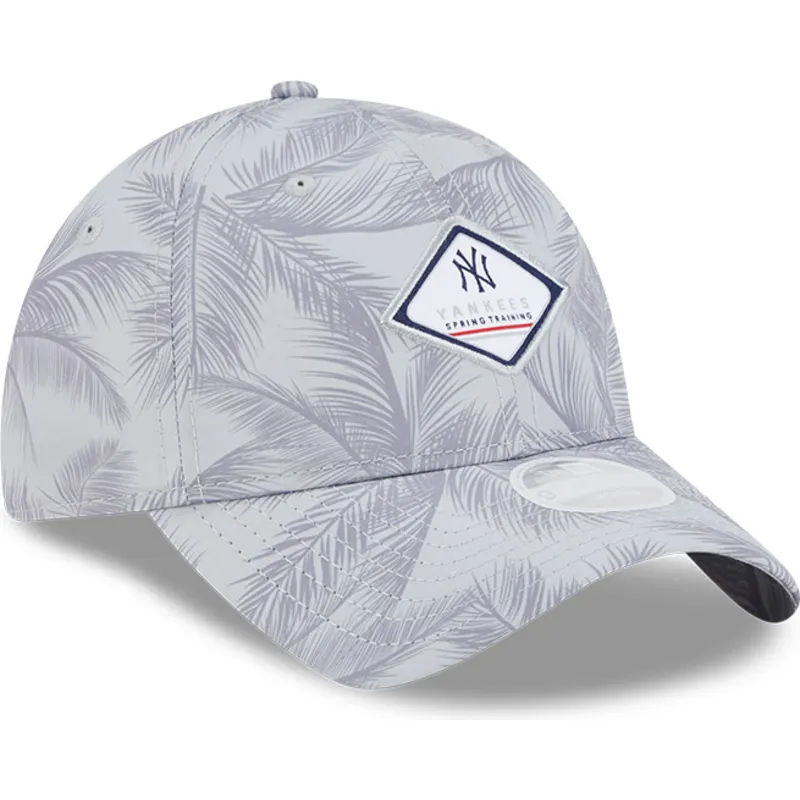 cap-izliekta-gray-adjustable-strap-9twenty-leaf-open-back-spring-training-fan-pack-2025-no-new-york-yankees-mlb-no-new-era