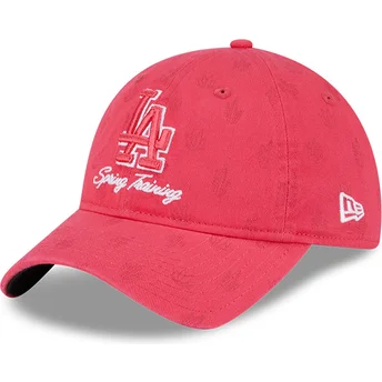 Cap izliekta pink adjustable strap 9TWENTY Pattern Spring Training Fan Pack 2025 no Los Angeles Dodgers MLB no New Era