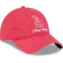 verstellbare-rosa-damenkappe-9twenty-pattern-spring-training-fan-pack-2025-der-los-angeles-dodgers-mlb-von-new-era