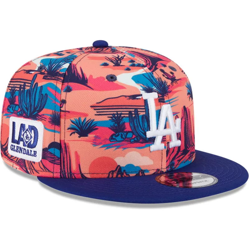 cepur-plakana-daudzkrasains-snapback-9fifty-printed-spring-training-fan-pack-2025-no-los-angeles-dodgers-mlb-no-new-era