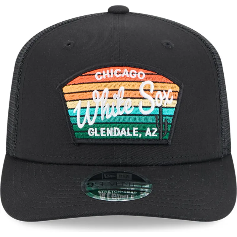 cepur-izliekta-truckeris-melns-snapback-9seventy-stretch-snap-mesh-spring-training-fan-pack-2025-no-chicago-white-sox-mlb-no-new