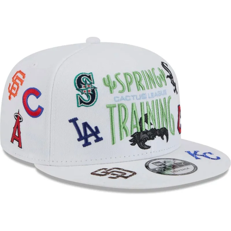 cepur-plakana-balts-snapback-9fifty-scatter-spring-training-fan-pack-2025-no-mlb-no-new-era