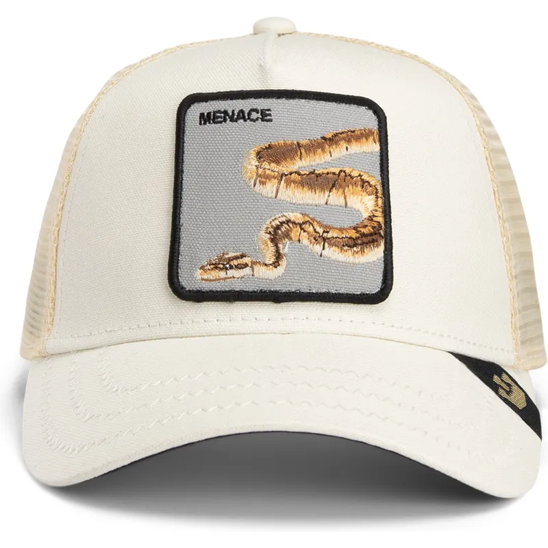 trucker-cap-beige-schlange-menace-deadly-companion-core-canvas-the-farm-von-goorin-bros