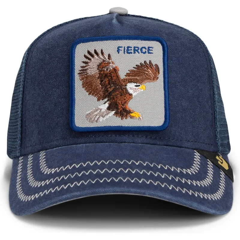 cepur-izliekta-truckeris-tumsi-zils-snapback-fierce-bird-of-prey-core-canvas-the-farm-no-goorin-bros