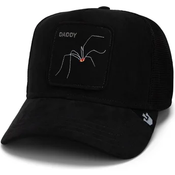 cepur-izliekta-truckeris-melns-snapback-daddy-the-suede-spider-global-core-micro-suede-the-farm-no-goorin-bros