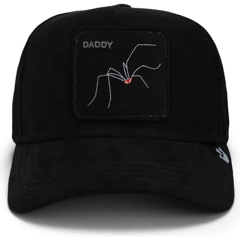 cepur-izliekta-truckeris-melns-snapback-daddy-the-suede-spider-global-core-micro-suede-the-farm-no-goorin-bros