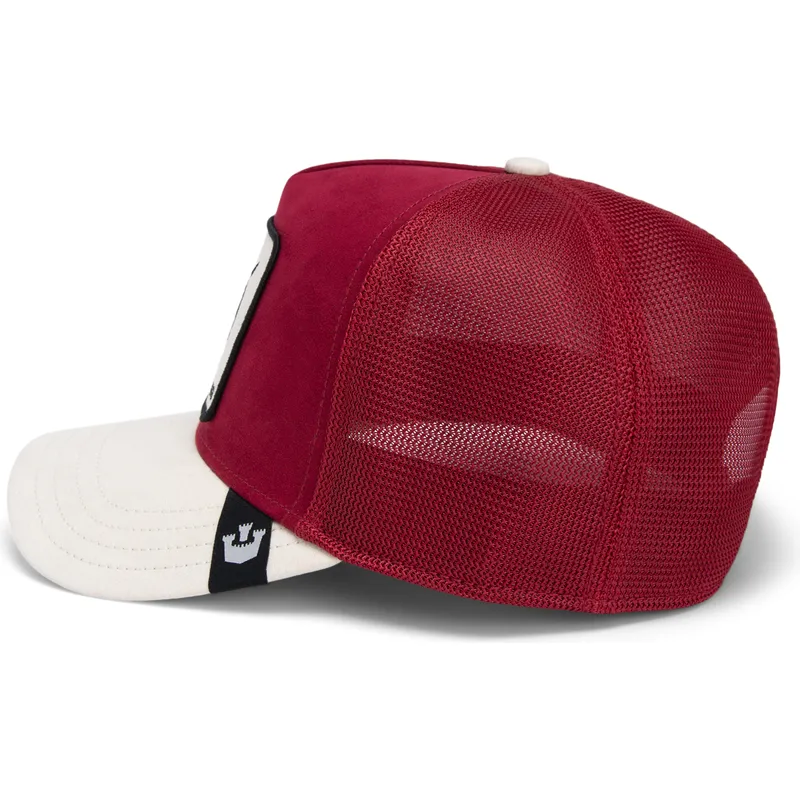 trucker-kappe-rot-stier-the-suede-bull-global-core-micro-suede-the-farm-von-goorin-bros