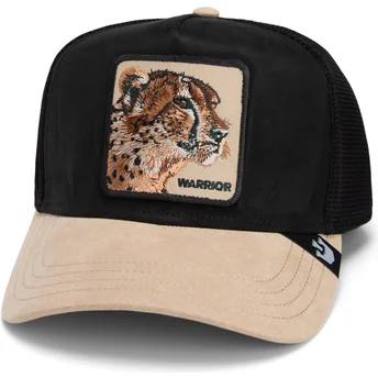 Gorra trucker negra y beige guepardo Warrior The Suede...