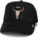 cepur-izliekta-truckeris-melns-snapback-dead-the-suede-skull-global-core-micro-suede-the-farm-no-goorin-bros