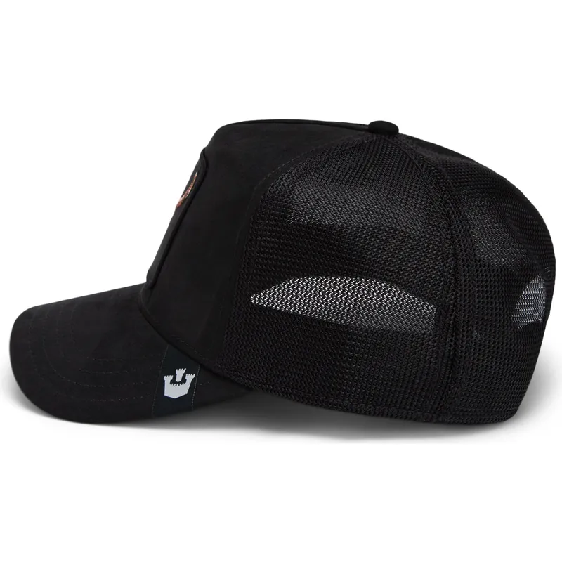 cepur-izliekta-truckeris-melns-snapback-dead-the-suede-skull-global-core-micro-suede-the-farm-no-goorin-bros