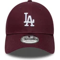 gebogene-bordeauxrote-verstellbare-9forty-colour-pack-kappe-der-los-angeles-dodgers-mlb-von-new-era