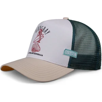 Czapka trucker biała, zielona i beżowa Venus Bay HFT od Coastal