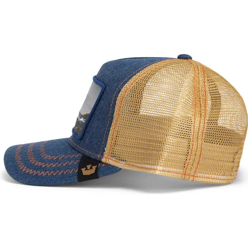 cepur-izliekta-truckeris-tumsi-zils-snapback-born-free-wild-heart-the-farm-no-goorin-bros