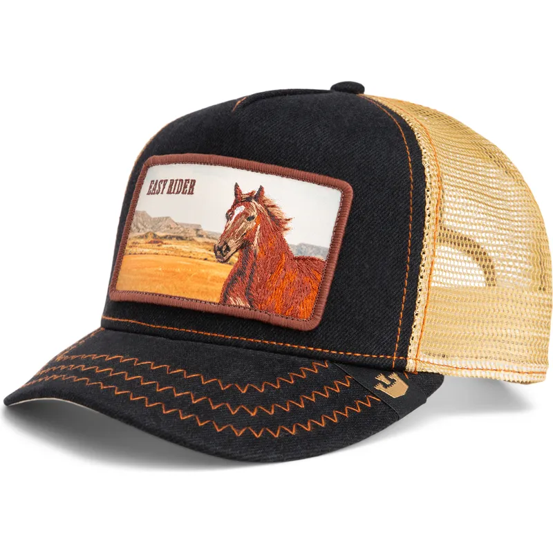 cepur-izliekta-truckeris-melns-snapback-easy-rider-wild-heart-the-farm-no-goorin-bros