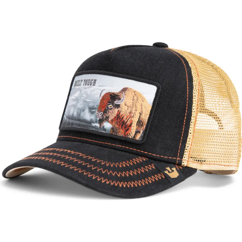 cepur-izliekta-truckeris-melns-snapback-built-tough-wild-heart-the-farm-no-goorin-bros