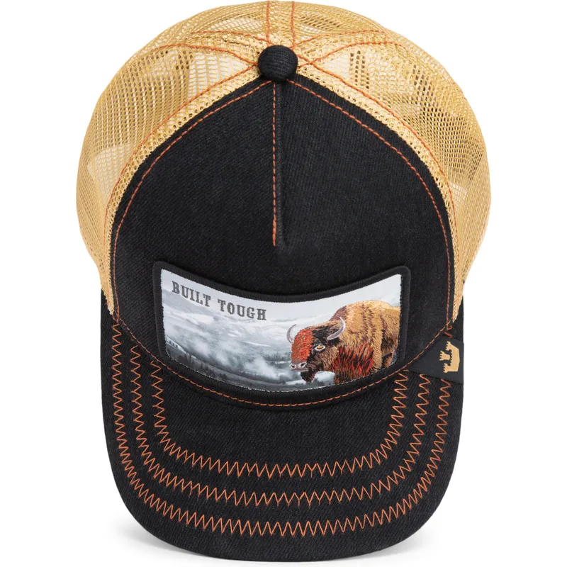 cepur-izliekta-truckeris-melns-snapback-built-tough-wild-heart-the-farm-no-goorin-bros