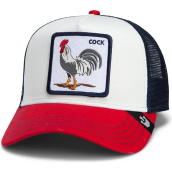 Goorin Bros. Cock Team Rooster Original Recipe Team Pride The Farm Vit, Marinblå och Röd Trucker Keps