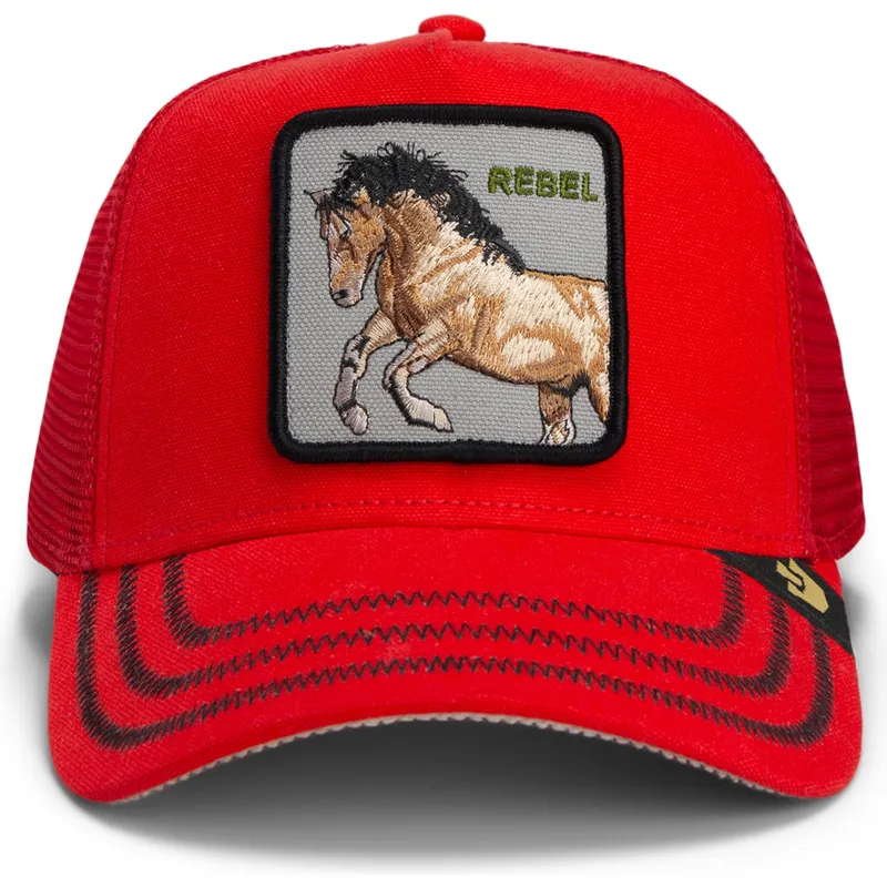 cap-izliekta-red-snapback-goorin-bros-horse-rebel-the-wild-west-core-canvas-the-farm-red-hat-the-farm-no-goorin-bros