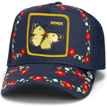 Cepur izliekta šoferis tumši zils snapback Goorin Bros. Butterfly Hyper Active Flora Fauna The Farm Navy Blue Hat The Farm no Goorin Bros.