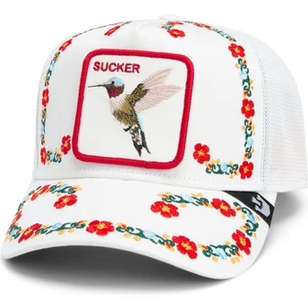 Cepur izliekta šoferis balts snapback Goorin Bros. Hummingbird Sucker Necessary Nectar Flora Fauna The Farm White Hat The Farm no Goorin Bros.