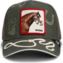 cepur-izliekta-truckeris-zals-snapback-goorin-bros-work-double-shift-horse-play-the-farm-green-hat-the-farm-no-goorin-bros