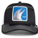 cap-izliekta-black-snapback-goorin-bros-dolphin-rizz-rizzky-bizznizz-great-escape-the-farm-black-and-white-hat-the-farm-no-goori