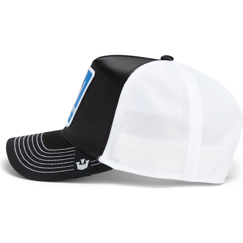 cap-izliekta-black-snapback-goorin-bros-dolphin-rizz-rizzky-bizznizz-great-escape-the-farm-black-and-white-hat-the-farm-no-goori