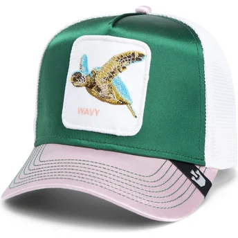 cepur-izliekta-truckeris-daudzkrasains-snapback-goorin-bros-turtle-wavy-allablur-great-escape-the-farm-green-white-and-pink-hat-