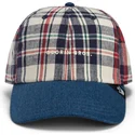 casquette-courbee-bleue-marine-et-rouge-snapback-raised-in-a-barn-papa-cap-madras-the-farm-goorin-bros