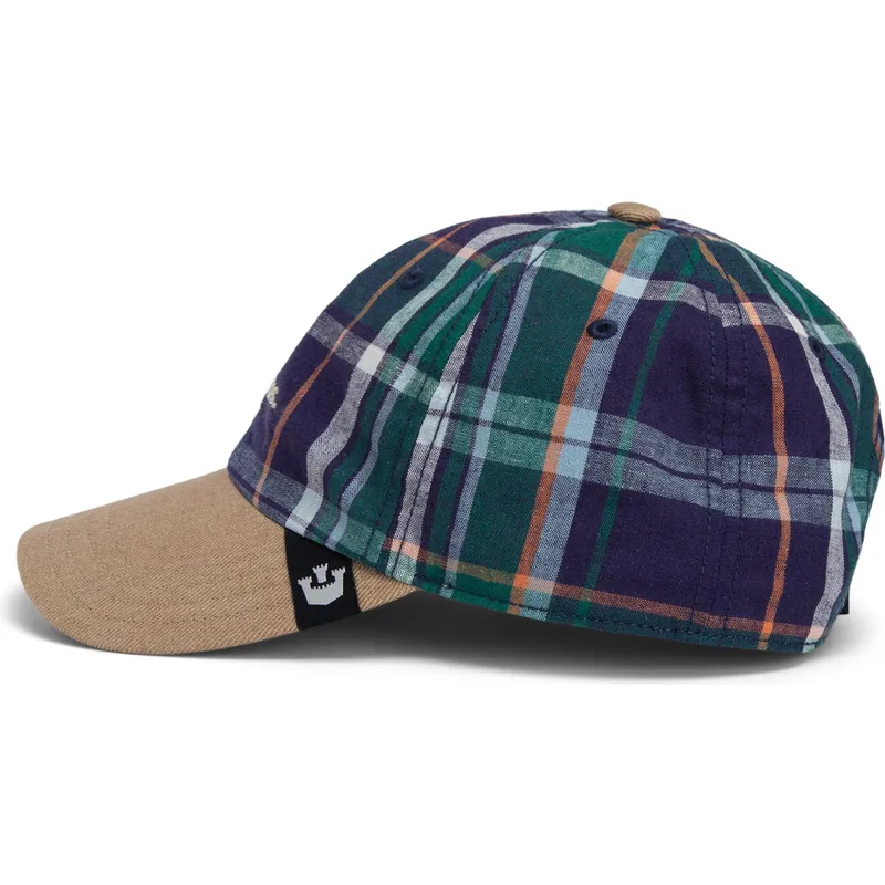 cap-izliekta-multicolor-snapback-goorin-bros-curved-brim-hardly-working-papa-cap-madras-the-farm-navy-blue-and-brown-cap-the-far