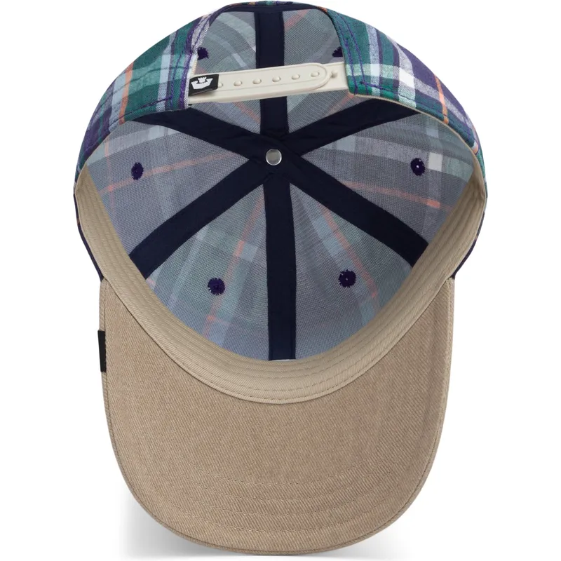 cap-izliekta-multicolor-snapback-goorin-bros-curved-brim-hardly-working-papa-cap-madras-the-farm-navy-blue-and-brown-cap-the-far