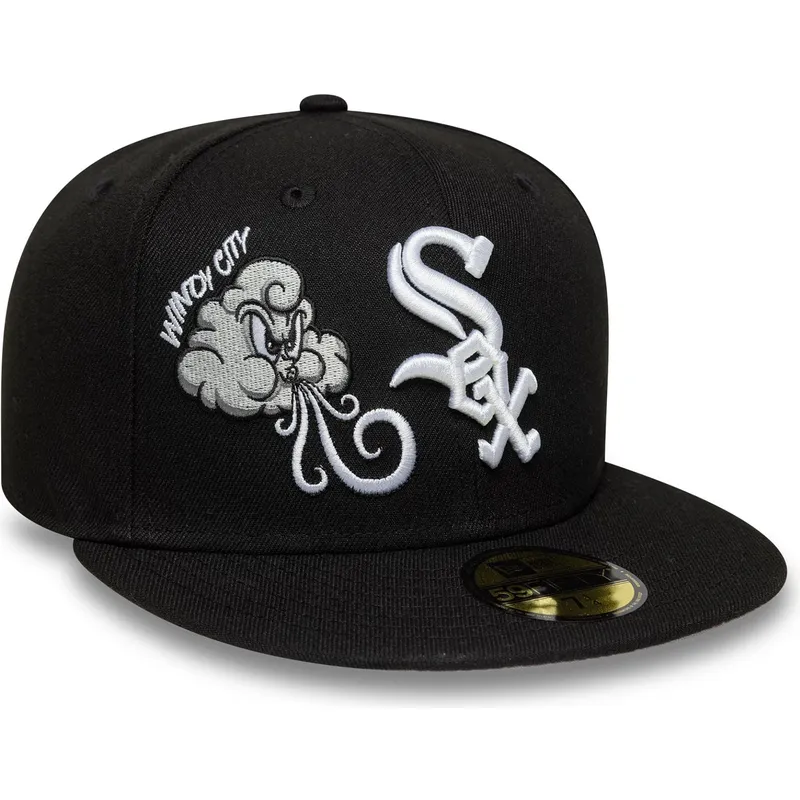 cepur-plakana-melns-pieguloss-59fifty-food-icon-windy-city-no-chicago-white-sox-mlb-no-new-era