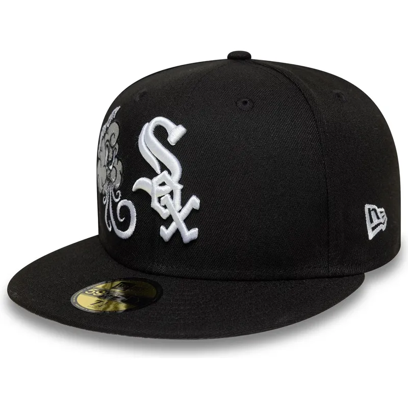 cepur-plakana-melns-pieguloss-59fifty-food-icon-windy-city-no-chicago-white-sox-mlb-no-new-era