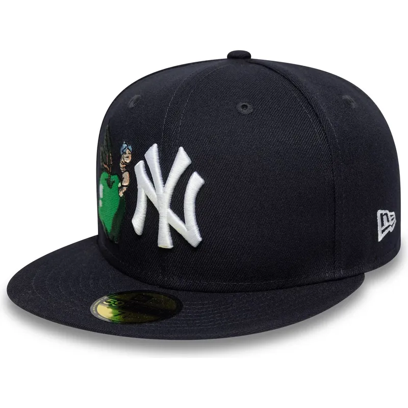 marineblaue-angepasste-59fifty-food-icon-flatcap-der-new-york-yankees-mlb-von-new-era