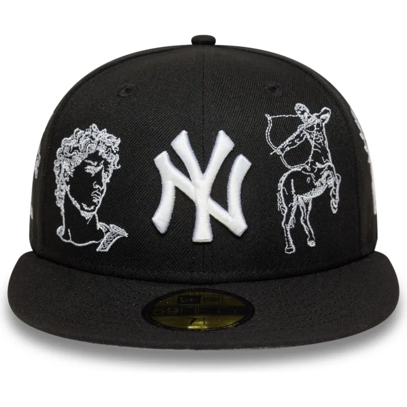 schwarze-enganliegende-59fifty-flatcap-mythical-der-new-york-yankees-mlb-von-new-era