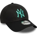 schwarze-verstellbare-curved-cap-mit-blauem-logo-9forty-league-essential-der-new-york-yankees-mlb-von-new-era
