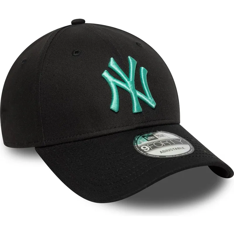 schwarze-verstellbare-curved-cap-mit-blauem-logo-9forty-league-essential-der-new-york-yankees-mlb-von-new-era
