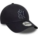 marineblaue-verstellbare-curved-cap-mit-marineblauen-logo-9forty-team-outline-der-new-york-yankees-mlb-von-new-era
